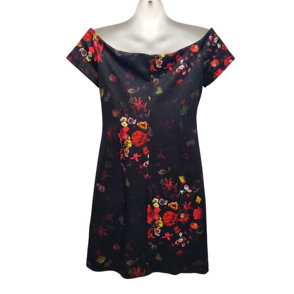 Sam Edelman Black Floral Off The Shoulder Party Fairy Goth Dress Women's 6 - Picture 10 of 10
